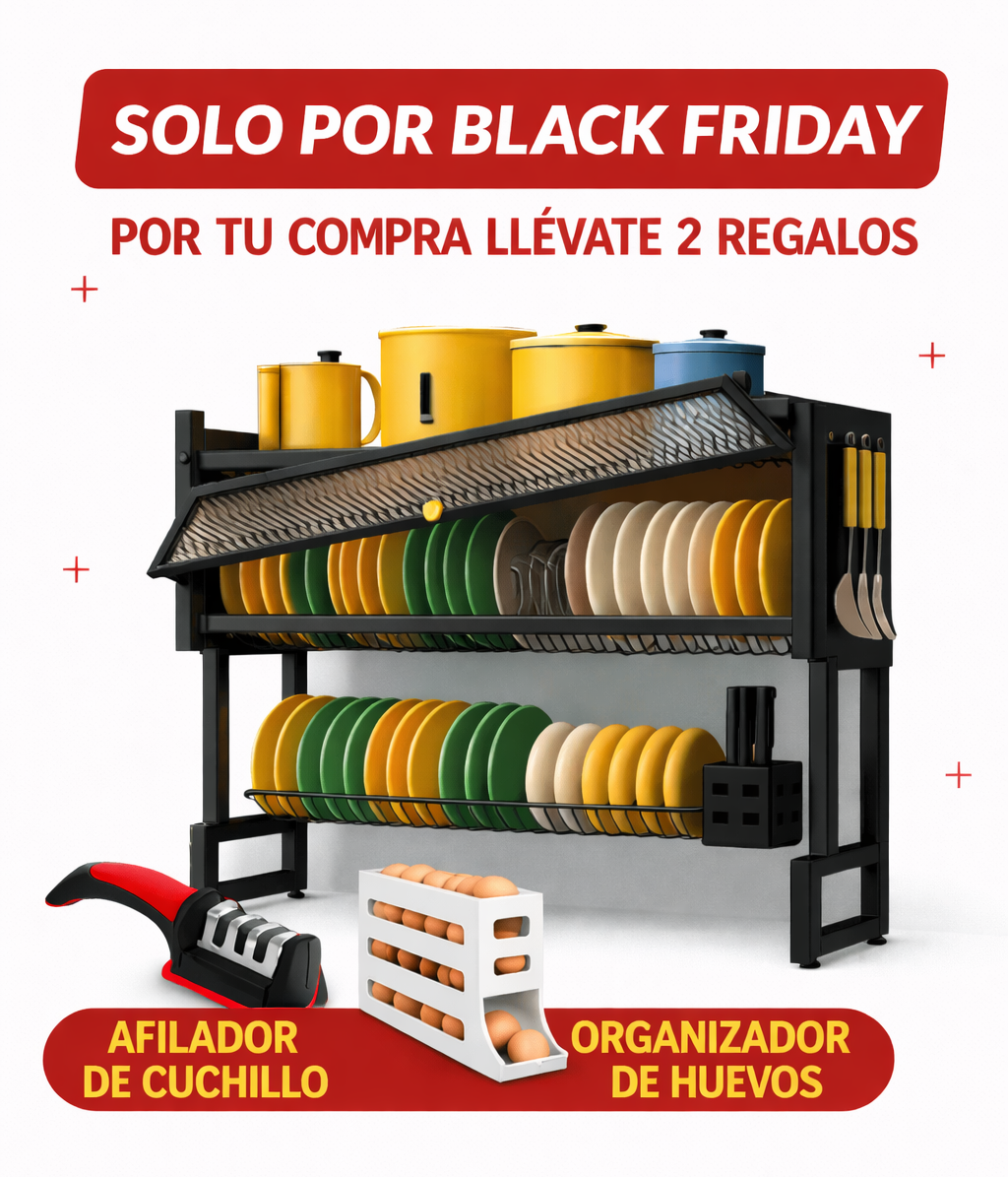 ESCURRIDOR DE PLATOS 2 PISOS CON TAPA – MODELO PREMIUM (OFERTA LIMITADA)