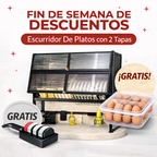 ESCURRIDOR DE PLATOS de 3 PISOS  CON  2 TAPAS MODELO PREMIUM