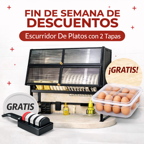 ESCURRIDOR DE PLATOS de 3 PISOS  CON  2 TAPAS MODELO PREMIUM