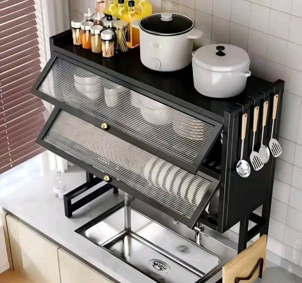 ESCURRIDOR DE PLATOS de 3 PISOS  CON  2 TAPAS MODELO PREMIUM